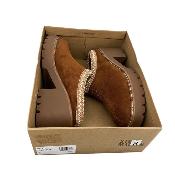 BRAND NEW NWT Women's Chestnut Brown Steve Madden Brixtin Slipper Clogs Sz 8M - Picture 7 of 8